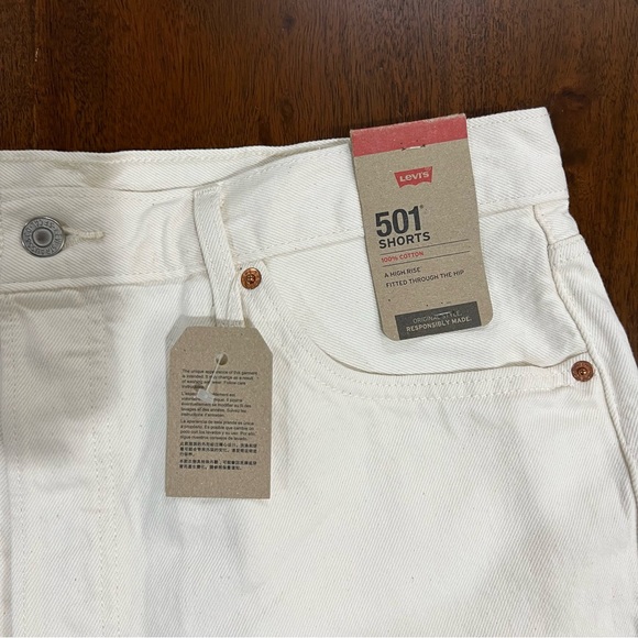 Levi’s 501 Give Me Butterflies High Rise Cut Off Denim Shorts Size 34 - Picture 6 of 10